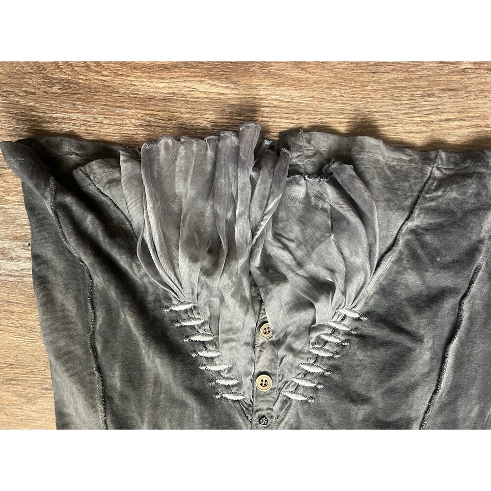 Parsley And Sage Gray Ruched Art To Wear Top Lagenlook Women’s M Buttons Fall - Picture 16 of 16